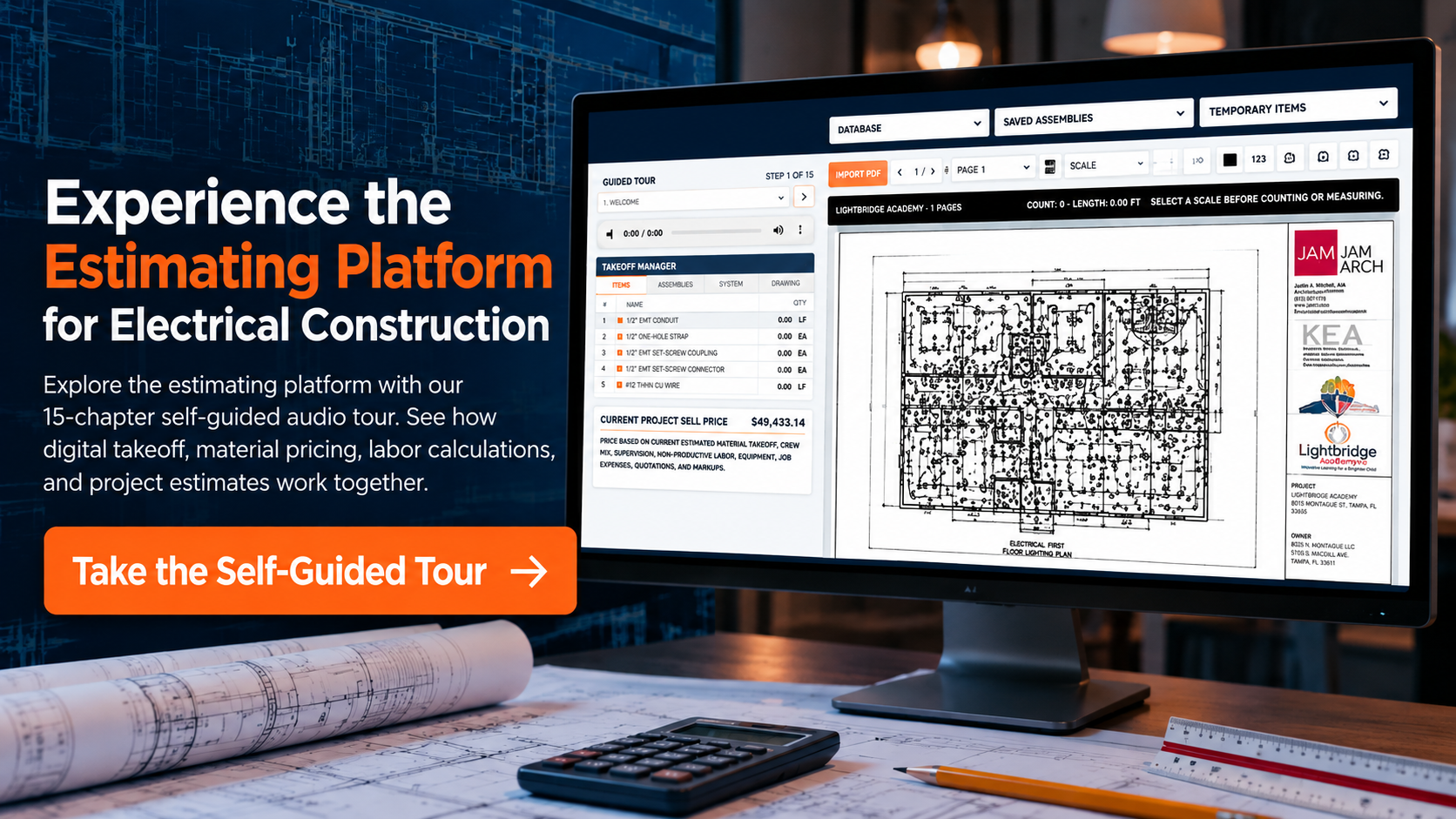 Experience the iBidElectric Pro estimating platform — Take the Self-Guided Tour