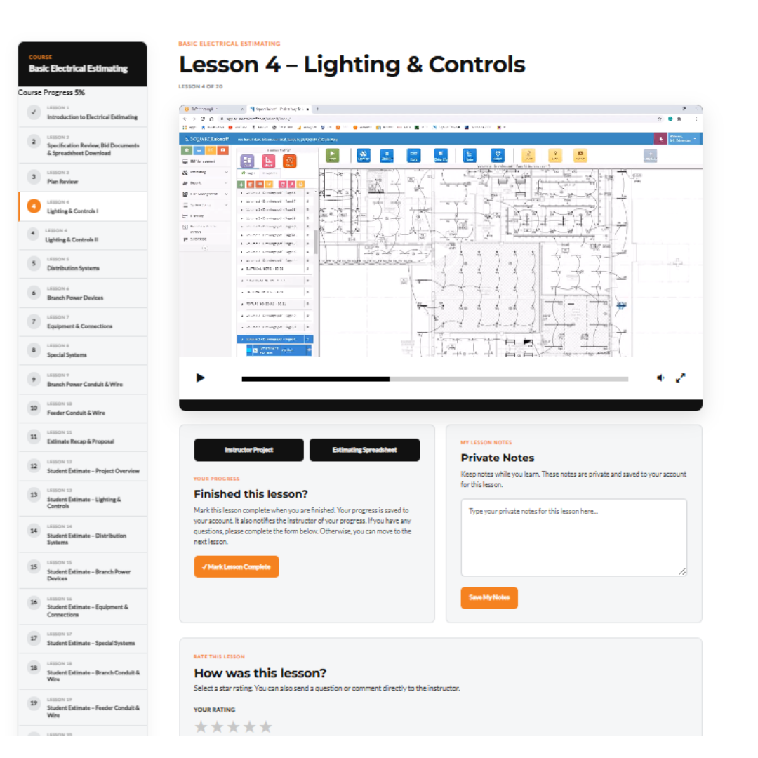 iBidElectric online electrical estimating classroom